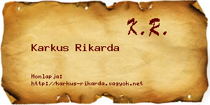 Karkus Rikarda névjegykártya